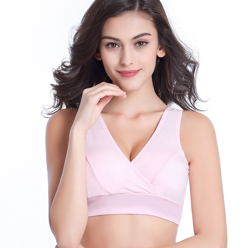 Nursing Bra Sleep - マタニティ無地タンクトップ型ワイヤレス授乳用スリープブラ、パッドなし、ずれにくいカップ、伸縮性あり、締め付けなし、普段使いブラ