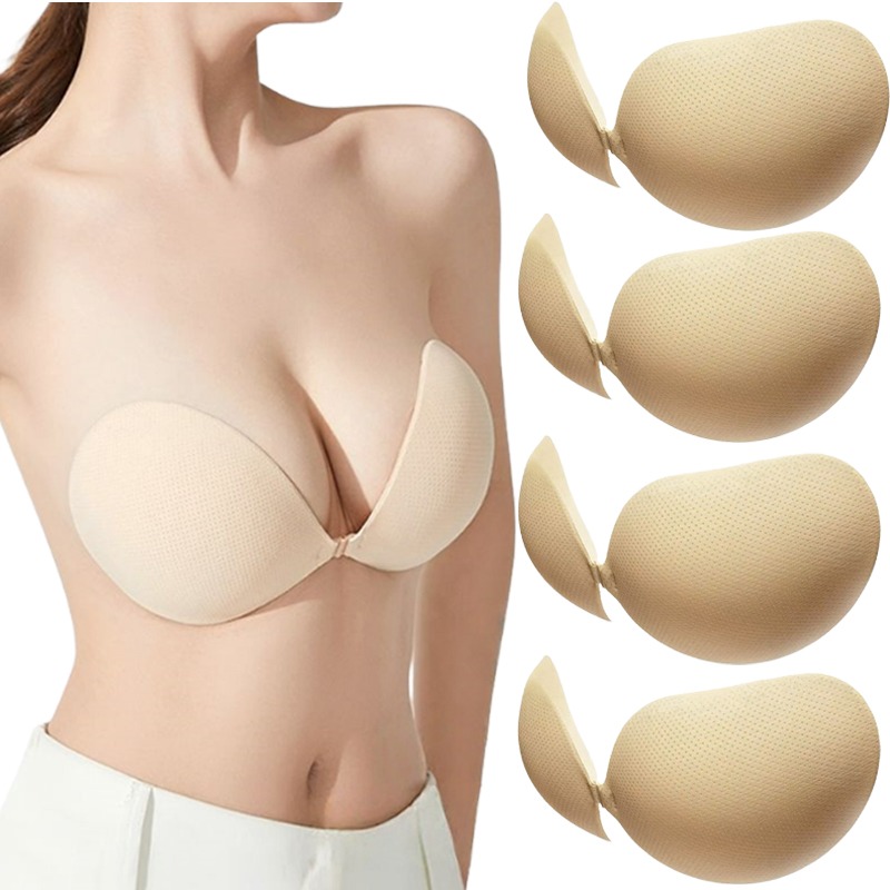 プッシュアップ粘着ブラ 厚め シリコン製バストアップパッド  - Push Up Bra Padded のレビューと価格