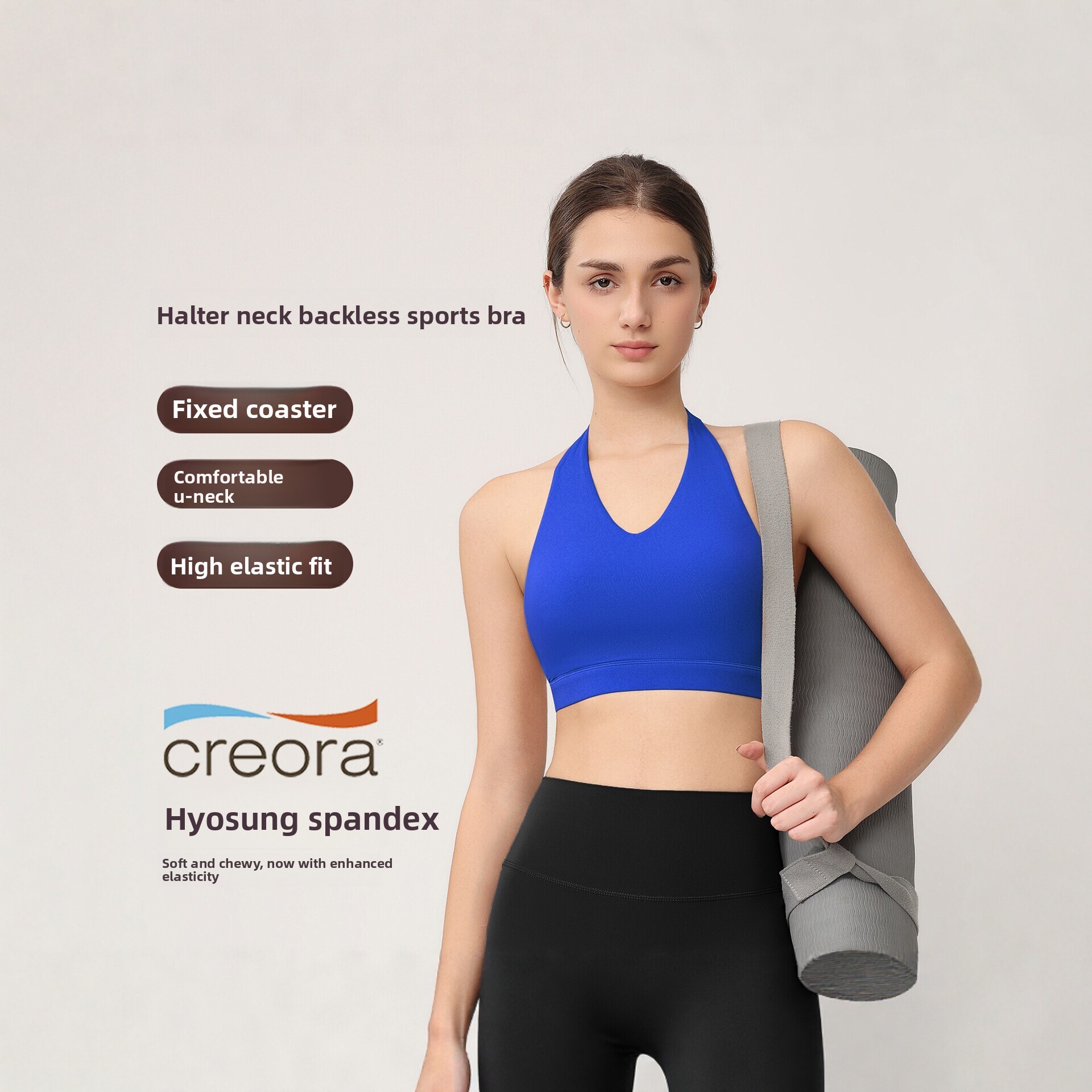 女性用ホルターネックスポーツブラ、固定パッド付き、耐衝撃＆プ - Push Up Bra Padded のレビューと価格